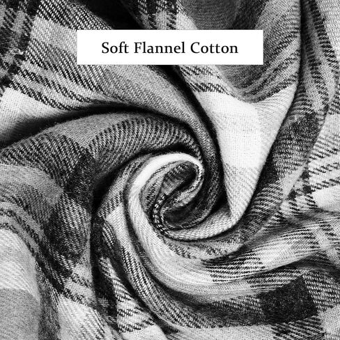 Knemksplanet Women Plaid Hooded Shirt Drawstring Flannel Sweatshirt Hoodie Jacket Casual Button Down Blouse Tops with Pocket in Kuwait