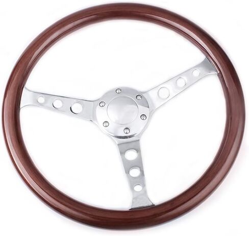 RASTP 15inch 380mm Racing Steering Wheel Wood Grain Steering Wheel Quick Release Steering Wheel Wood Trim Interior (Horn Button&Bolt Kit Set) in Kuwait