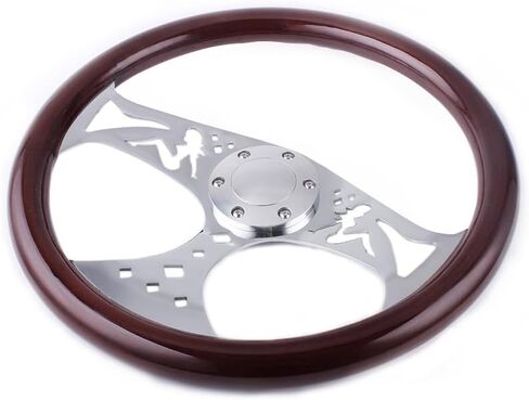 RASTP 15inch 380mm Racing Steering Wheel Wood Grain Steering Wheel Quick Release Steering Wheel Wood Trim Interior (Horn Button&Bolt Kit Set) in Kuwait