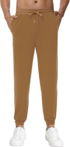 WiWi Men's Athletic Joggers Casual Gym Sweatpants Drawstring French Terry Workout Lounge Pants with Pockets S-XXL in Kuwait