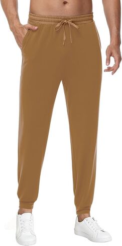 WiWi Men's Athletic Joggers Casual Gym Sweatpants Drawstring French Terry Workout Lounge Pants with Pockets S-XXL in Kuwait