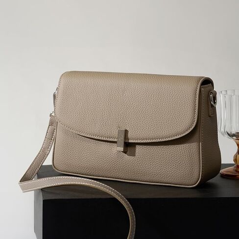 حقائب كروس من الجلد الطبيعي للنساء حقيبة صغيرة للهاتف الخلوي ومحفظة وحقائب كتف مع حزام قابل للتعديل in Kuwait