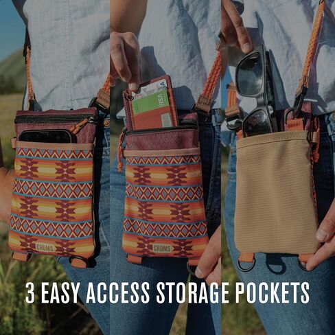 Chums Rover Phone Tote - Small Crossbody Bag with Adjustable Strap - Water Resistant Sling Bag with Multiple Pockets (Pines) in Saudi Arabia