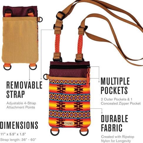Chums Rover Phone Tote - Small Crossbody Bag with Adjustable Strap - Water Resistant Sling Bag with Multiple Pockets (Pines) in Saudi Arabia