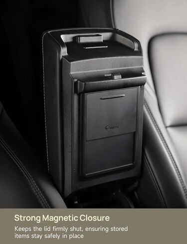 TPARTS Center Console Storage Drawer with Silicone Layer for Tesla Model 3/Y Accessories Interior, Translucent Smoke Gray Organizer Tray, Maximize Storage Space in Kuwait