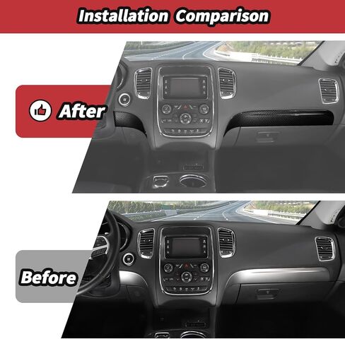 JeCar for Durango Carbon Fiber Interior Dash Panel Trim Kit Fit for 2014-2020 Dodge Durango Interior Accessories (3pcs) in Saudi Arabia