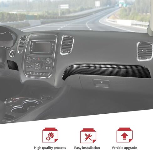 JeCar for Durango Carbon Fiber Interior Dash Panel Trim Kit Fit for 2014-2020 Dodge Durango Interior Accessories (3pcs) in Saudi Arabia