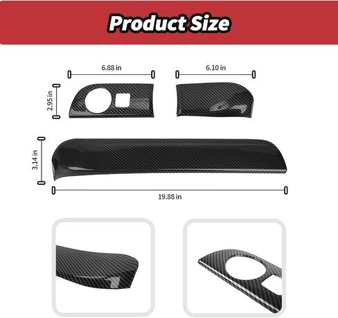 JeCar for Durango Carbon Fiber Interior Dash Panel Trim Kit Fit for 2014-2020 Dodge Durango Interior Accessories (3pcs) in Saudi Arabia