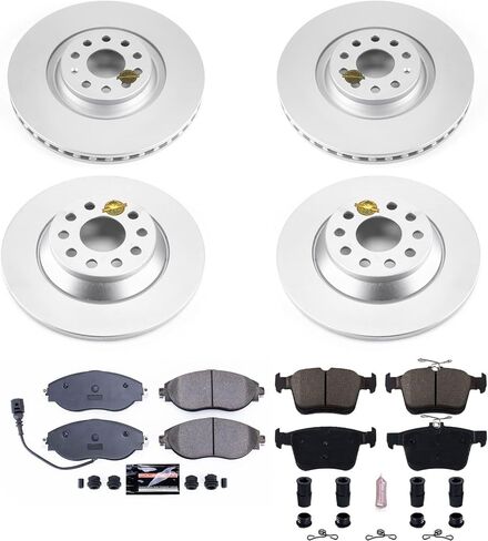Power Stop CRK8168 Front and Rear Coated Rotor Brake Kit-Coated Rotors and Carbon-Fiber Ceramic Brake Pads in Saudi Arabia