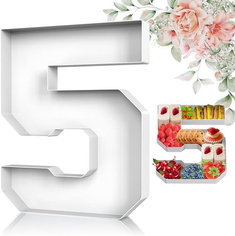 Cardboard Numbers for Charcuterie, 12'' Number Charcuterie Board Box, Number Paper Mache Box, Fillable Cardboard Numbers Food Tray for Party Decor Birthday Candy Chocolate Cupcake, Number 2, Gold in Kuwait