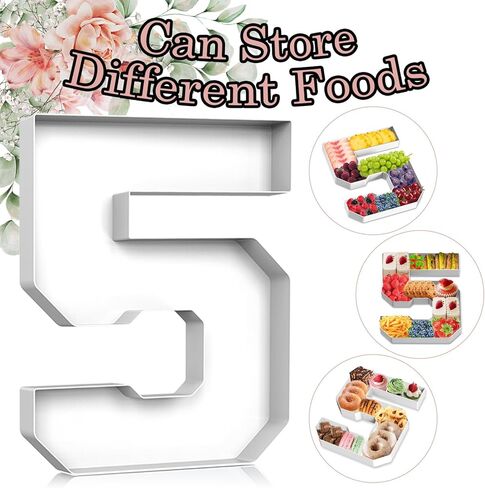 Cardboard Numbers for Charcuterie, 12'' Number Charcuterie Board Box, Number Paper Mache Box, Fillable Cardboard Numbers Food Tray for Party Decor Birthday Candy Chocolate Cupcake, Number 2, Gold in Kuwait