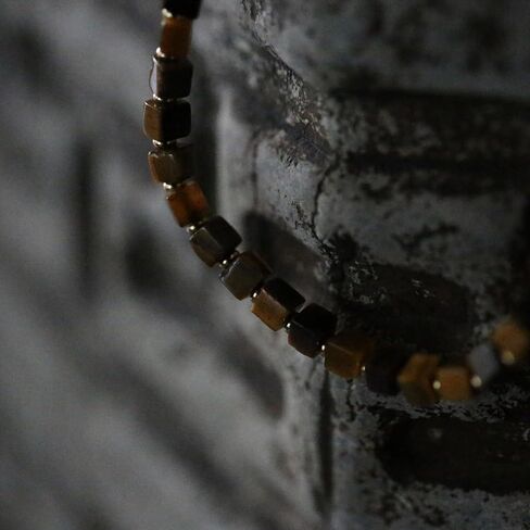 Mens Beaded Bracelets 4mm Square Natural Stone Bracelets for Men Black Onyx Matte Agate Tiger Eyes Lava Rock Hematite Bracelets for Men Christmas Birthday Gifts for Him in Kuwait