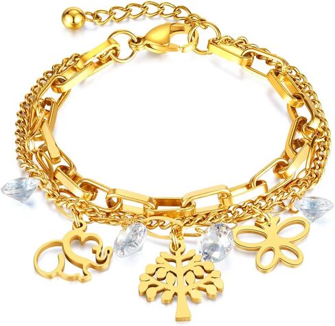 14k Real Gold Plated Silver Bracelet | Gold Bracelets Women's Trendy Chain Bracelet | Bridesmaid Bracelets Jewelry Gifts for Women in Kuwait