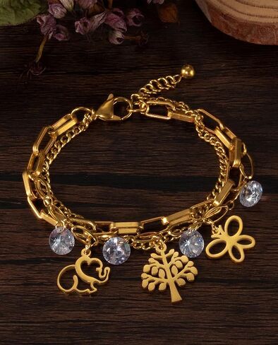 14k Real Gold Plated Silver Bracelet | Gold Bracelets Women's Trendy Chain Bracelet | Bridesmaid Bracelets Jewelry Gifts for Women in Kuwait
