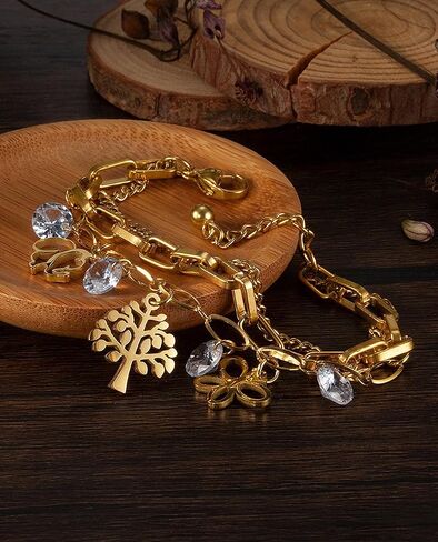 14k Real Gold Plated Silver Bracelet | Gold Bracelets Women's Trendy Chain Bracelet | Bridesmaid Bracelets Jewelry Gifts for Women in Kuwait