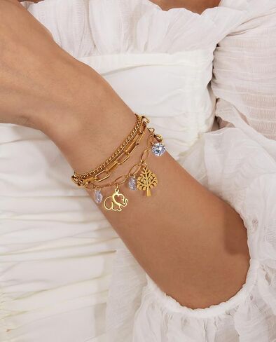 14k Real Gold Plated Silver Bracelet | Gold Bracelets Women's Trendy Chain Bracelet | Bridesmaid Bracelets Jewelry Gifts for Women in Kuwait