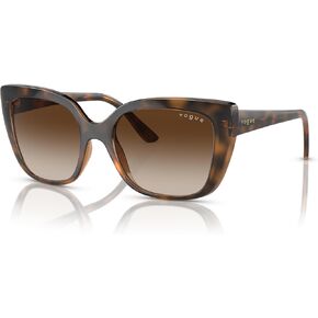Vogue Eyewear Woman Sunglasses Dark Havana Frame, Brown Gradient Lenses, 53MM