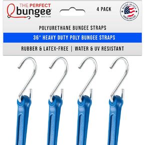 The Perfect Bungee 18" Heavy Duty Polyurethane Bungee Strap, Made in The USA, 4 Pack, Safety Orange