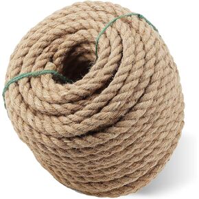 SOUJAP 100 Feet 1/2 Inch Hemp Rope, 12mm Twisted Strong Jute Rope, Natural Manila Rope All Purpose Cord for Crafting, Gardening, Hammock, Decorating, DIY Projects
