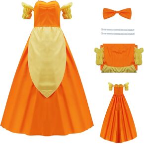 The Bimbettes Costume,Beauty Cosplay Claudette Laurette Paulette Princess Belle Dress Halloween Ball Gown for Women