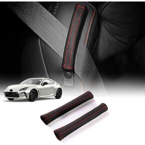 KUNGKIC for Toyota GR86 Subaru BRZ 2021 2022 2023 2024 Seat Belt Pads Cover Kit PU Leather Interior Decoration Accessories 2PCS Black