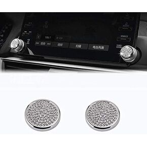 GeeGee 2pcs Bling Crystal Accessories Rhinestones Parts Trim Multimedia knob cover Decal Interior Visors Decorations Compatible with Honda Accord 10th Gen Sedan Kia K5 (Multimedia knob cover)
