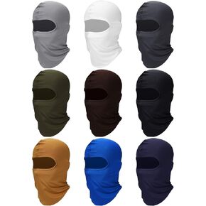 SATINIOR 9 Pcs Ski Mask for Men Full Face Cover UV Sun Protection Cooling Balaclava Neck Gaiter Clothing Scarf Bandana(Classic Colors)