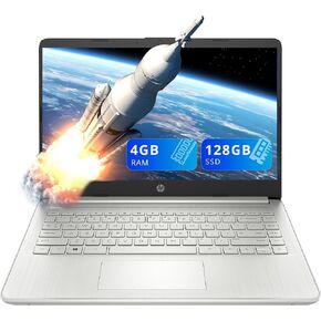 HP Laptop 14-dq0734ds 14-inch Touchscreen HD Intel Pentium Silver N5030 4GB DDR4 RAM 128GB NVMe SSD Intel UHD Graphics Webcam Windows 11 Home S - Fast Charge Notebook Natural Silver Computer (Renewed)