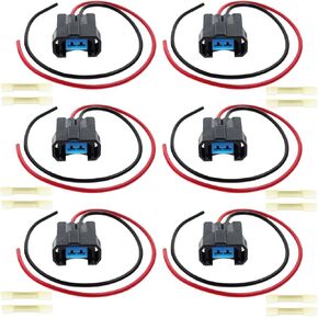 6PCS Fuel Injector Connector Plug Pigtail Wiring Harness Repair for Honda Accord Odyssey Pilot Ridgeline for Acura TL CL MDX NSX RL Saturn Vue 6 Also fit Chevy Silverado 3500 Replaced 89046626A FJ339