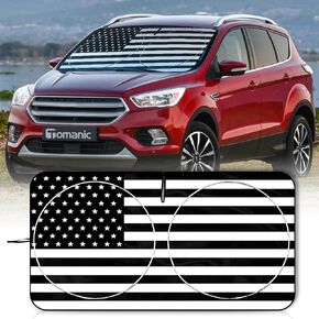 Foldable Windshield Sun Shade with American Patriotic Design-Front Window Sunshade for Cars, Trucks, SUVs Blocking Harmful UV Rays & Heat, Keep Interior Cool, Super Easy to Use & Store