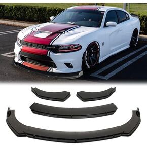 Universal Car Front Bumper Lip Kit Chin Spoiler Diffuser Protector Compatible for Toyota Corolla Camry Honda Civic Accord Ford Focus Nissan Altima Hyundai Elantra and More (Black)