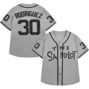 Men's The Sandlot Baseball Jersey #30 Stitched The Sandlot Benny The Jet Rodriguez Movie Baseball Jersey