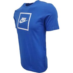 Nike Sportswear Men's Logo T-Shirt (Large, Blue (White Box))