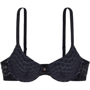 DORINA Women’s 3/4 Cup Demi Light Padded Underwire Lace Demi T Shirt Bra Comfort Daily Everday Essential