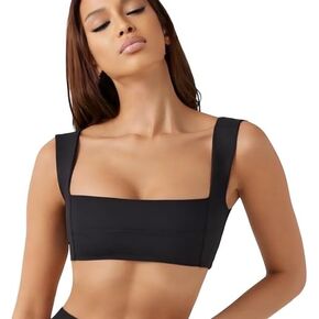 Trutha Square Neck Bralette, Premium Quality Elastane, Stylish Light Support Yoga Bra, Stylish Everyday Piece, Removable Pads