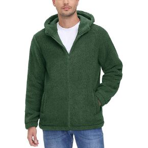TACVASEN Men's Fuzzy Sherpa Jacket Fleece Lined Zip Up Hoodies Winter Thermal Work Casual Warm Jackets Plain Coats