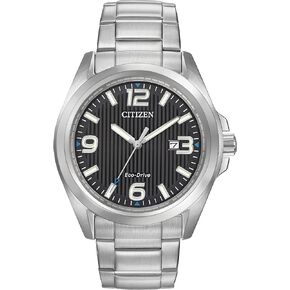 Citizen Men's Eco-Drive Weekender Garrison Field Watch in Stainless Steel, Black Dial (Model: AW1430-86E)