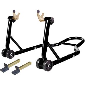 BIG RED Motorcycle Stand 500LB, Adjustable Sport Bike Front and Rear Wheel Lift Stands, Fit for Yamaha, Kawasaki, Honda, Suzuki, Black, U+L