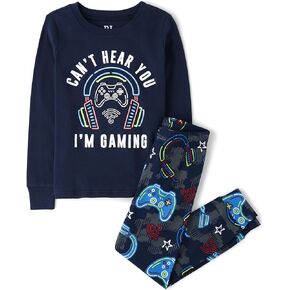 The Children's Place Boys' Long Sleeve Top and Pants Snug Fit 100% Cotton 2 Piece Pajama Set, Im Gaming