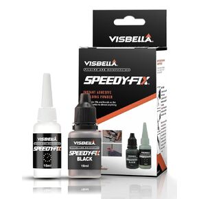 7 Seconds Speedy Fix Strong Instant Adhesive & Filling Powders Reinforcing Waterproof Super Repair Glue Fix for Metal Surfaces & Hard Plastic Products (Black&Grey 9PC)