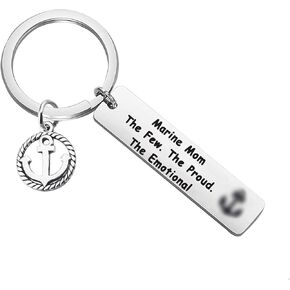 LQRI Military Mom Gift Proud Military Mom Keychain Military Mom The Few The Proud The Emotional