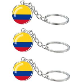 3 Pcs Colombia Flag Key Chain,Cool Keychain for Car Keys, Stainless Steel Keyrings & Keychains,Used for Home Decoration, Jewelry Hanging Decorations. in Kuwait