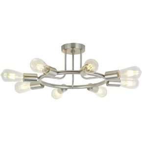 BONLICHT Vintage Metal Large Sputnik Chandeliers 10-Light Flush Mount Light Fixtures Ceiling Black Indoor Industrial Chandelier Lighting Mid Century Modern Starburst-Style Lighting Fixture UL Listed