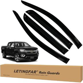 Tape-on Rain Guards for 2015-2022 Chevy Colorado Crew Cab, for 2015-2022 Chevrolet Colorado Crew Cab Accessories，Side Vent Visors Shades Window Deflectors for Chevy Colorado