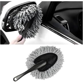 Car Dash Duster Brush, Super Soft Microfiber Multi-Functional Car Cleaning Brush, Scratch Free Car Dash Dusting Tool with a Anti-Skid Handle for Car Cleaning Home Kitchen Cleaning (Gray)
