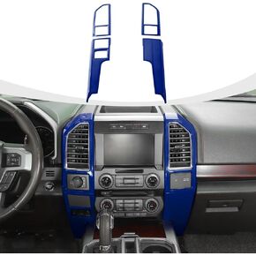 for F150 Interior Trim Kit, 4PCS Center Console AC Dash Dashboard Panel Covers Trim Compatible with Ford F150 2015-2020 Accessories Black Wood Grain