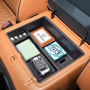 Center Console Organizer Tray Compatible with 2021-2024 Nissan Armada / 2022-2024 Infiniti QX80 Accessories, Insert Armrest Tray Middle Console Storage Box (ONLY for Front Armrest Box), Red