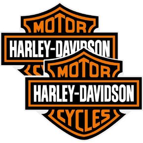 Kasflag Harley Sticker Davidson Decal Bar & Shield Extra Large Trailer Logo (2Pack, Width 15in) Premium Waterproof Removable, Width:12inch, Orange