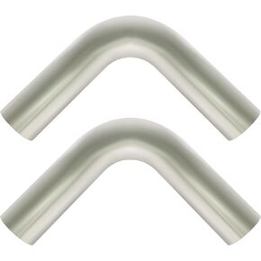 2.5 inch OD 90 Degree Exhaust Pipe Mandrel Bend Elbow Stainless Steel 90 Degree 2.5" Exhaust Bend Pipe Tube for Car Modified Exhaust System, Universal Fit, 5.9" Leg Length, 2 Pack