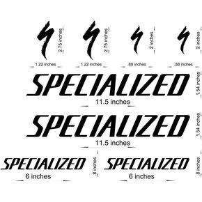 Specialized Road, Mountain, Downhill Bike Sticker/Decal Laptop, Helmet, Bicycle, car (Matte Black)